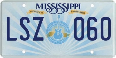 MS license plate LSZ060