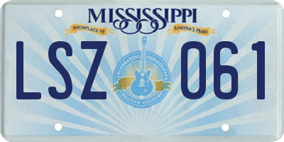 MS license plate LSZ061