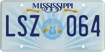 MS license plate LSZ064