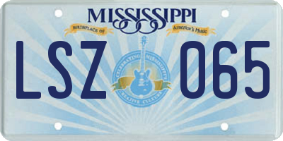 MS license plate LSZ065