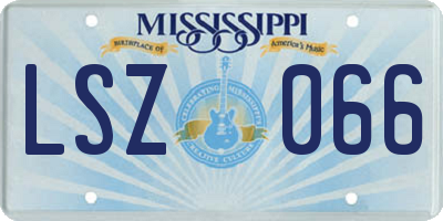 MS license plate LSZ066