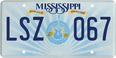 MS license plate LSZ067