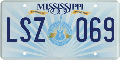 MS license plate LSZ069