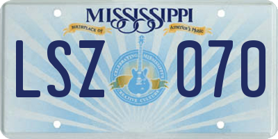 MS license plate LSZ070