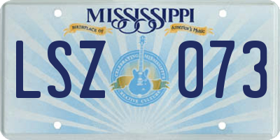 MS license plate LSZ073