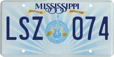 MS license plate LSZ074