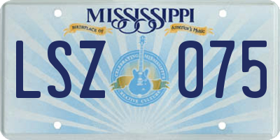 MS license plate LSZ075