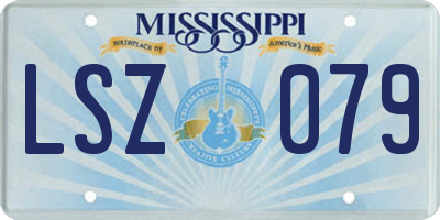MS license plate LSZ079