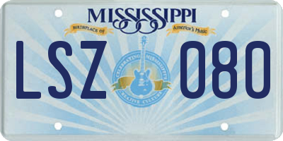 MS license plate LSZ080