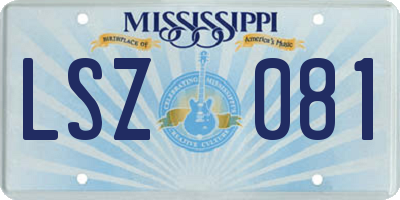MS license plate LSZ081