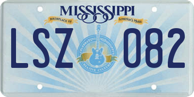 MS license plate LSZ082