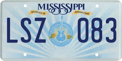 MS license plate LSZ083