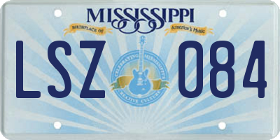MS license plate LSZ084