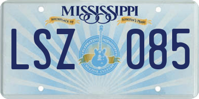 MS license plate LSZ085