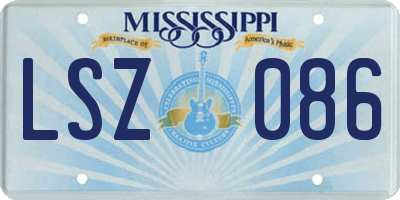 MS license plate LSZ086