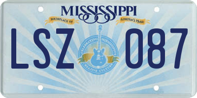MS license plate LSZ087