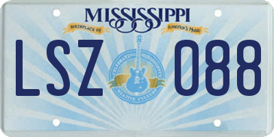 MS license plate LSZ088