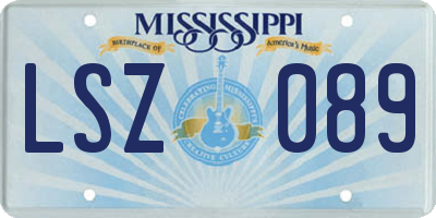 MS license plate LSZ089