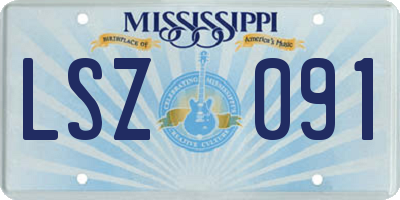 MS license plate LSZ091