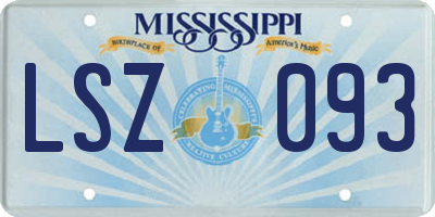 MS license plate LSZ093