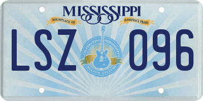 MS license plate LSZ096