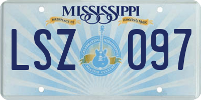 MS license plate LSZ097