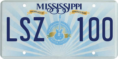 MS license plate LSZ100