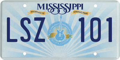 MS license plate LSZ101