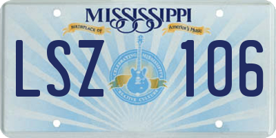 MS license plate LSZ106