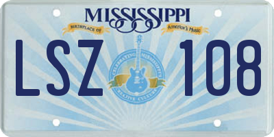 MS license plate LSZ108