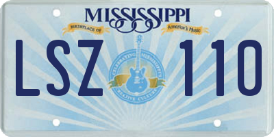 MS license plate LSZ110