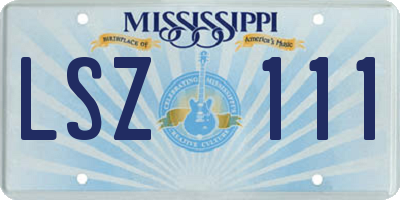 MS license plate LSZ111