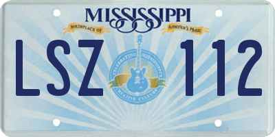MS license plate LSZ112