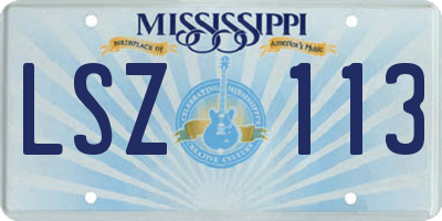 MS license plate LSZ113