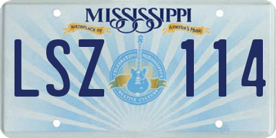 MS license plate LSZ114