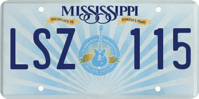 MS license plate LSZ115