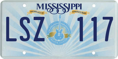 MS license plate LSZ117