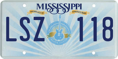 MS license plate LSZ118