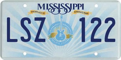 MS license plate LSZ122