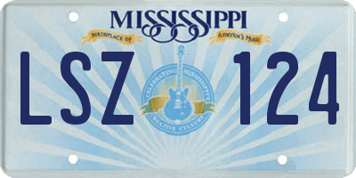 MS license plate LSZ124