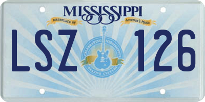 MS license plate LSZ126