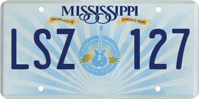 MS license plate LSZ127