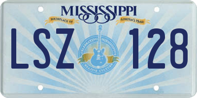 MS license plate LSZ128