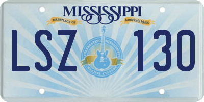 MS license plate LSZ130