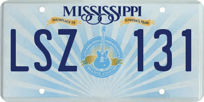 MS license plate LSZ131