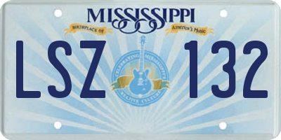 MS license plate LSZ132
