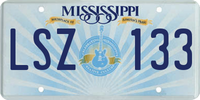 MS license plate LSZ133