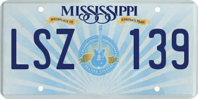 MS license plate LSZ139