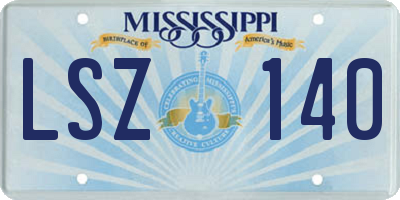 MS license plate LSZ140