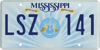 MS license plate LSZ141
